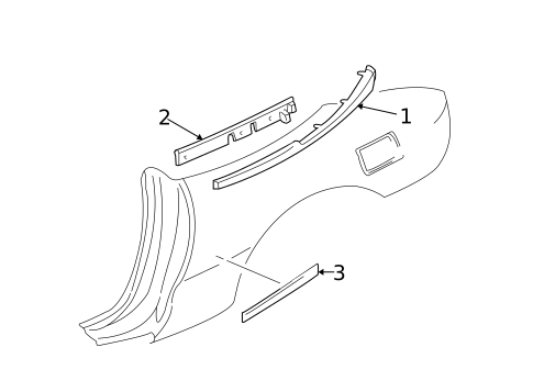 Exterior Trim - Quarter Panel for 1998 Chevrolet Cavalier #1