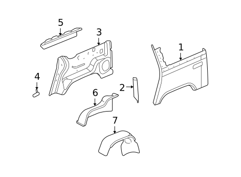 Quarter Panel & Components for 2005 Hummer H2 #1