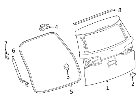 Liftgate for 2024 Chevrolet Traverse Limited #1