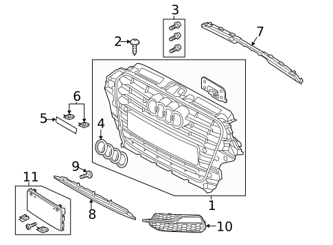 Grille & Components for 2016 Audi A3 #3