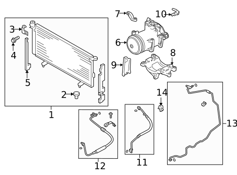 Condenser, Compressor & Lines for 2013 Subaru Legacy #0