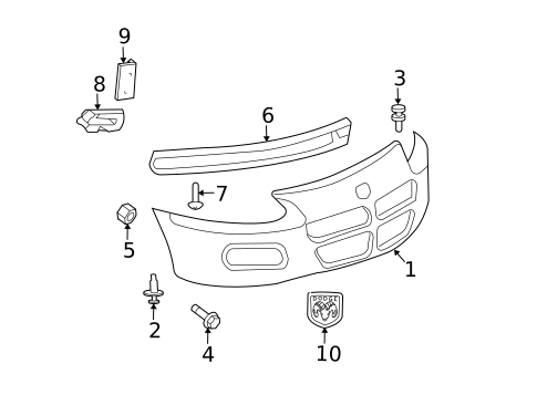 Bumper & Components - Rear for 2002 Dodge Stratus #3