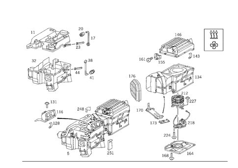 Heater Case with Blower for 1998 Mercedes-Benz E430 #0