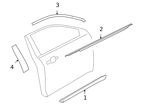 Exterior Trim - Front Door for 2017 Ford Special Service Police Sedan #1