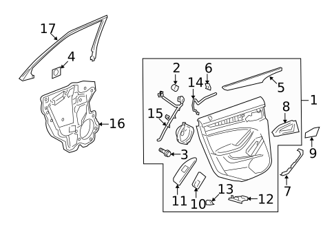 Interior Trim - Rear Door for 2009 Cadillac CTS #0
