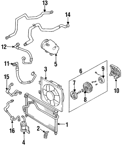 Condenser, Compressor & Lines for 1994 Mazda MX-6 #0