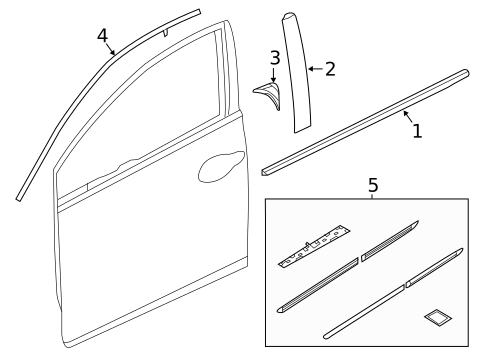 Exterior Trim - Front Door for 2018 Honda Civic #0