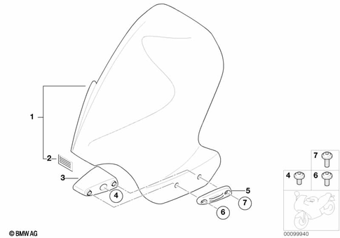 Motorcycle Trim Section, Windshield for 2003 BMW-Motorrad R 1150 GS #2