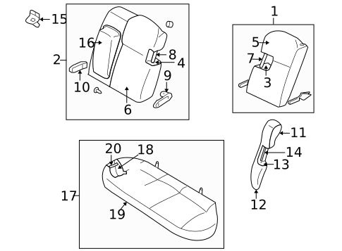 Rear Seat Components for 2007 Mitsubishi Lancer #0