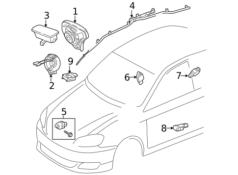 Air Bag Components for 2008 Toyota Corolla #0