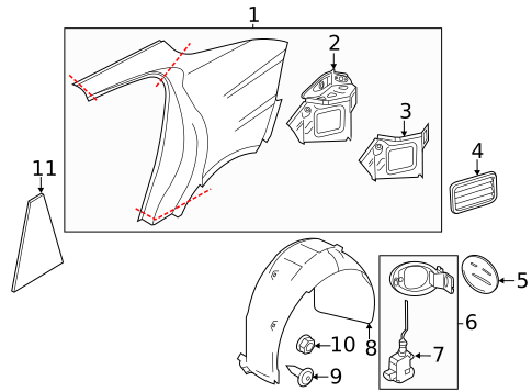 Quarter Panel & Components for 2022 Porsche 718 Spyder #3