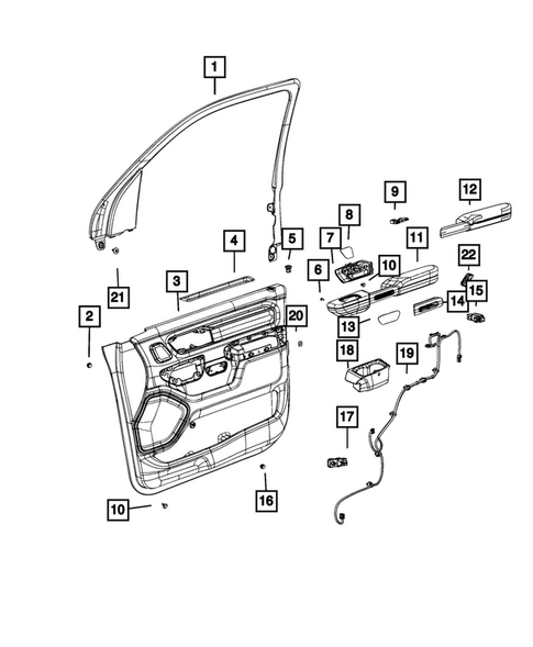 Door Trim Panels - Front and Rear for 2025 Ram 1500 #1