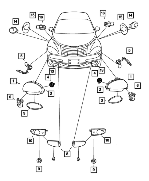 Lamps - Front, Rear and Courtesy for 2005 Chrysler PT Cruiser #0