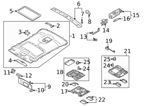 Interior Trim - Roof for 2009 Audi S8 #0