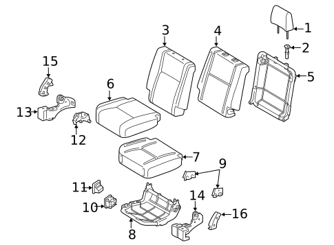 Rear Seat Components for 2016 Toyota Tundra #3