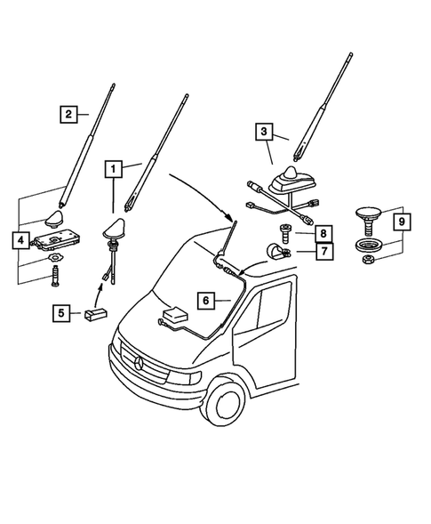 Radio, Antenna, and Speakers for 2004 Dodge Sprinter 2500 #1