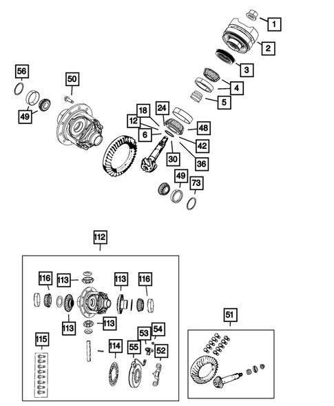 Rear Axle; Housing, Differential and Vent for 2018 Jeep Wrangler #2