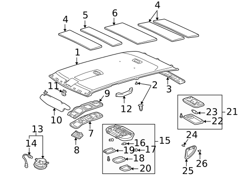 Interior Trim - Roof for 1998 Toyota Land Cruiser #1