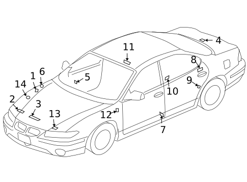 Labels for 2002 Pontiac Grand Am #0