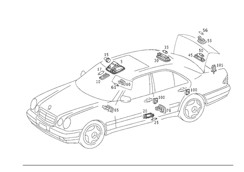Interior Lamps for 1998 Mercedes-Benz E430 #1