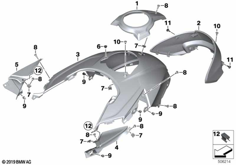 Motorcycle Trim Section, Windshield for 2019 BMW-Motorrad S 1000 XR #8