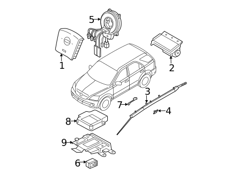 Air Bag Components for 2005 Kia Sorento #0