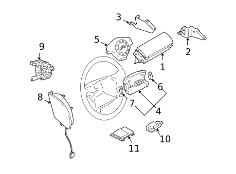 Air Bag Components for 2006 Audi A4 Quattro #1