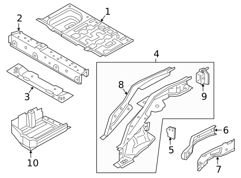 Rear Floor & Rails for 2020 Mini Cooper #1