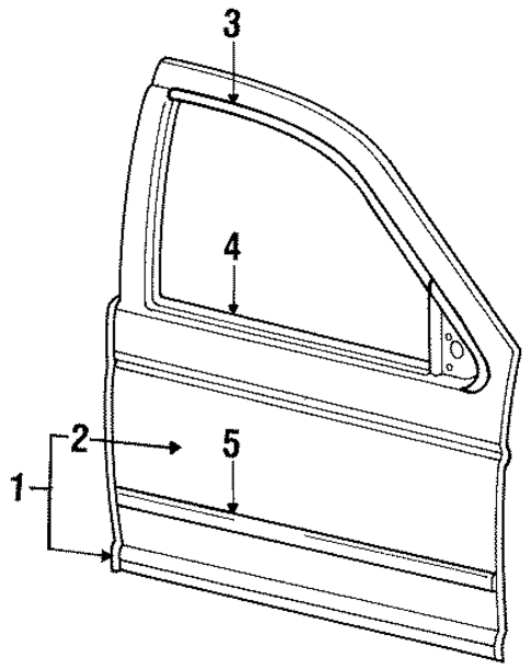 Door & Components for 1992 Ford Taurus #0