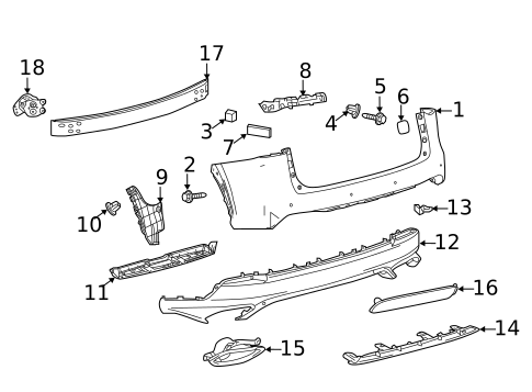 Bumper & Components - Rear for 2020 Lexus NX300 #0
