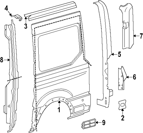 Side Panel & Components for 2025 Ford Transit-250 #3