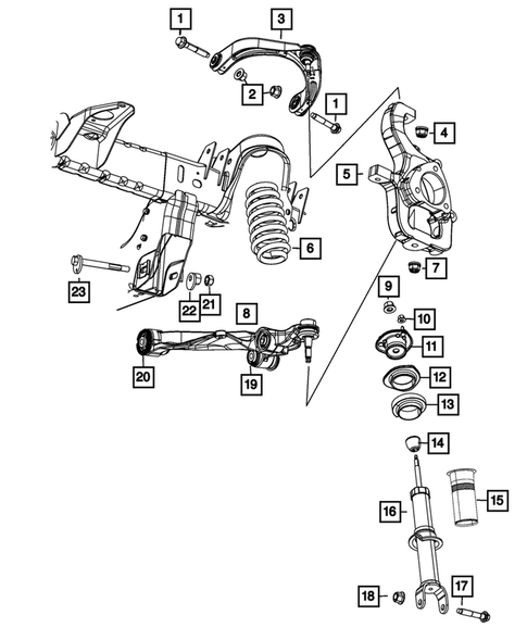 Front Suspension, Strut and Cradle for 2012 Ram 1500 #1