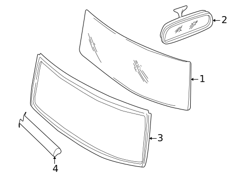 Glass - Windshield for 2002 Land Rover Discovery #0