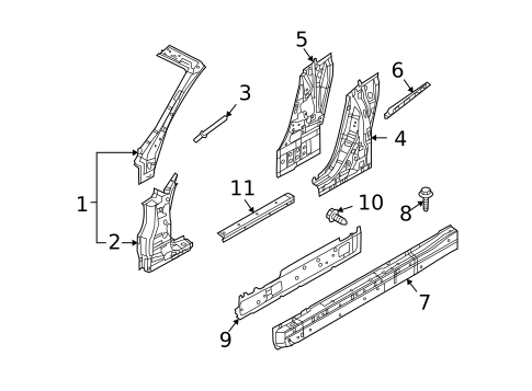 Center Pillar & Rocker for 2010 INFINITI G37 #0