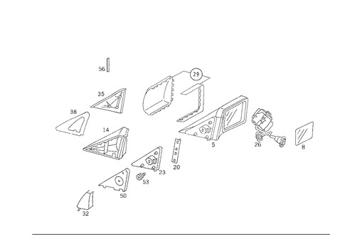 Co-Driver Outside Rearview Mirror for 1988 Mercedes-Benz 300CE #1