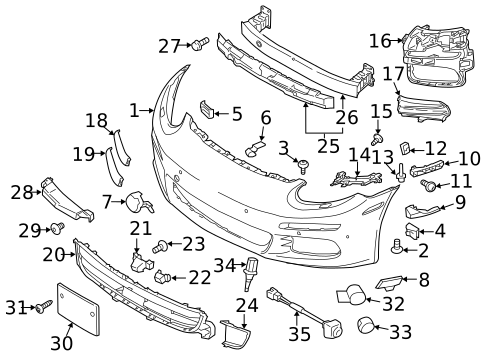 Bumper & Components - Front for 2013 Porsche Panamera #5