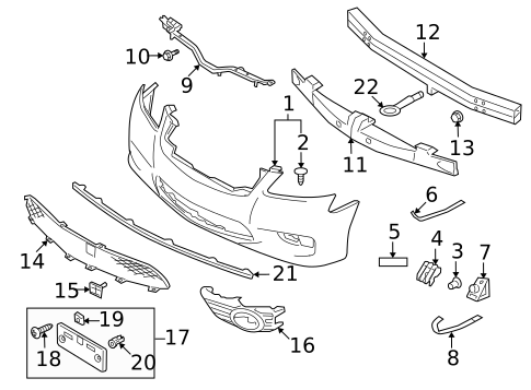Bumper & Components - Front for 2010 INFINITI M45 #1
