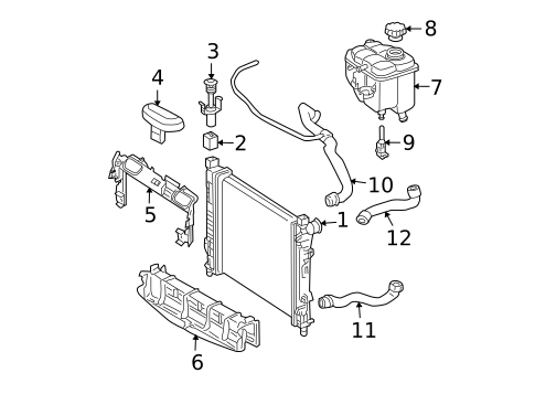 Radiator & Components for 2005 Mercedes-Benz C55 AMG #0