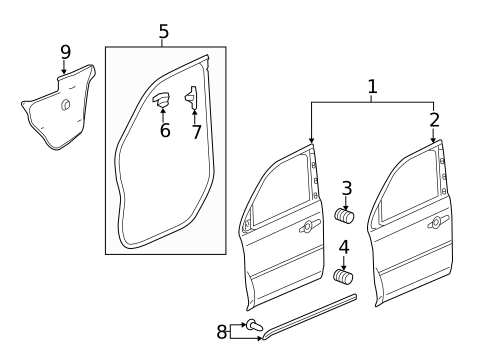 Door & Components for 2012 Honda Pilot #1