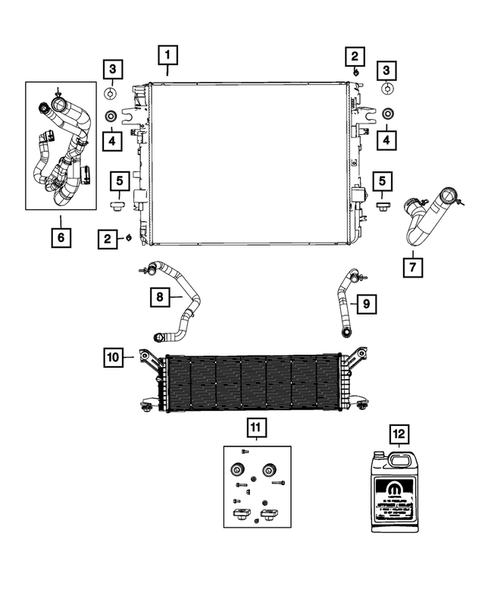Radiator and Related Parts; Charge Air Cooler for 2022 Jeep Grand Wagoneer #8