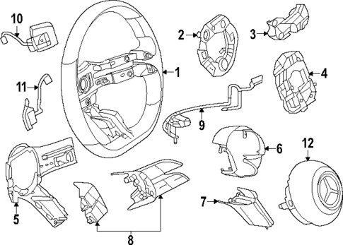 Steering Wheel & Trim for 2023 Mercedes-Benz EQE AMG #0