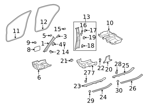 Interior Trim - Pillars for 2010 Mercedes-Benz S65 AMG #1