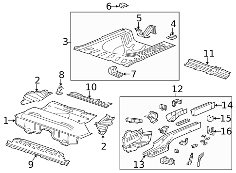 Rear Floor & Rails for 2016 Chevrolet Sonic #0