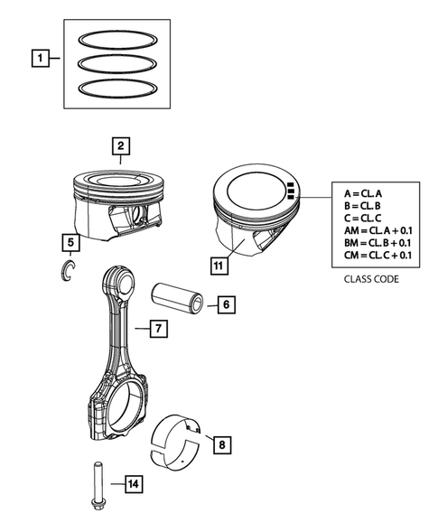 Crankshaft, Piston, Drive Plate, Flywheel, and Damper for 2019 Jeep Renegade #1