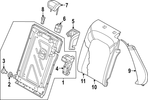 Rear Seat Components for 2022 Audi RS3 #1