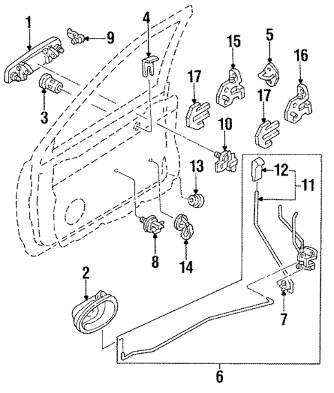 Lock & Hardware for 1997 Ford Aspire #1