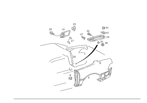 Rear Fender, Battery Frame for 1993 Mercedes-Benz 600SL #2