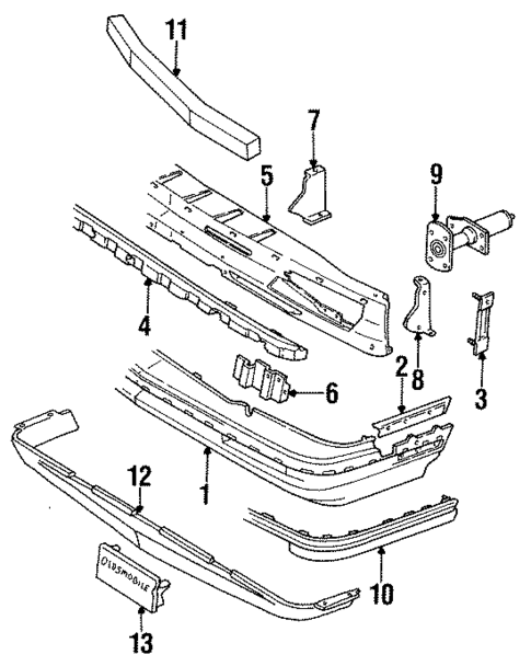 Bumper & Components - Front for 1990 Oldsmobile Cutlass Ciera #0