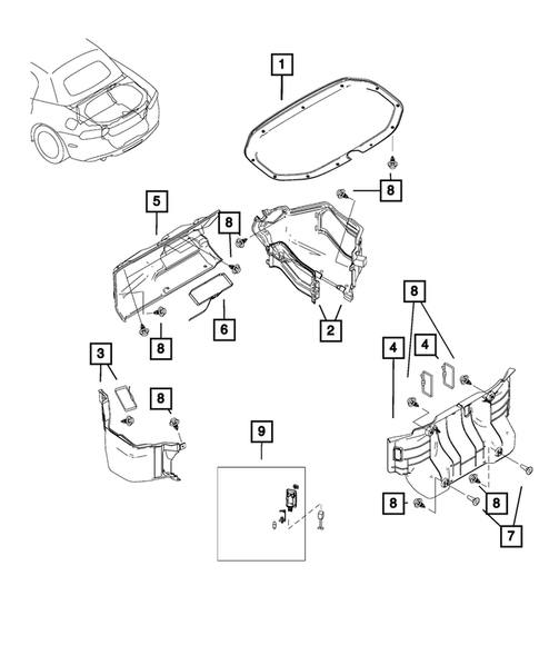 Carpets, Floor Mats, Load Floor, and Silencers for 2019 Fiat 124 Spider #3