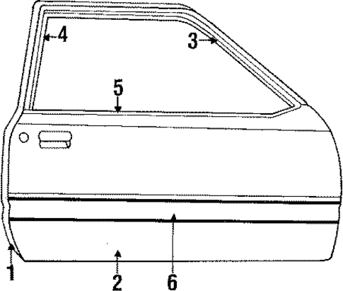 Door & Components for 1986 Ford Mustang #0